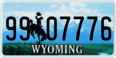 WY license plate 9907776