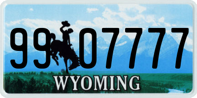 WY license plate 9907777