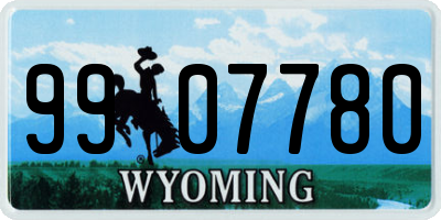 WY license plate 9907780