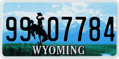 WY license plate 9907784