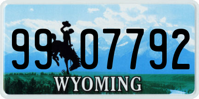 WY license plate 9907792