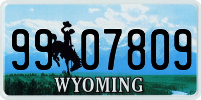 WY license plate 9907809