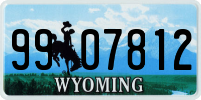 WY license plate 9907812