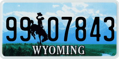 WY license plate 9907843