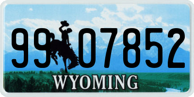 WY license plate 9907852
