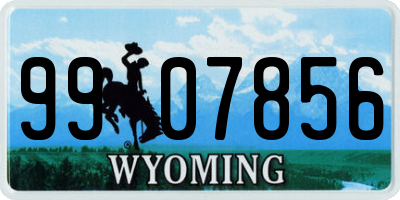 WY license plate 9907856