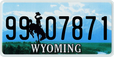 WY license plate 9907871