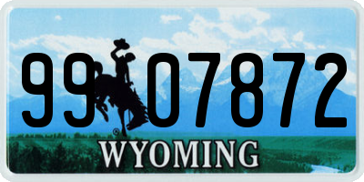 WY license plate 9907872