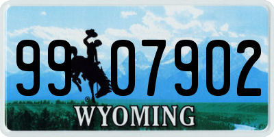 WY license plate 9907902