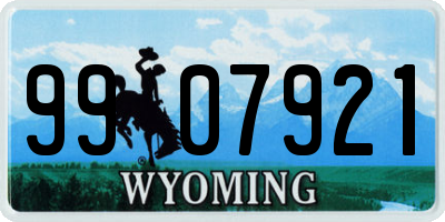 WY license plate 9907921
