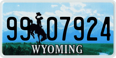 WY license plate 9907924