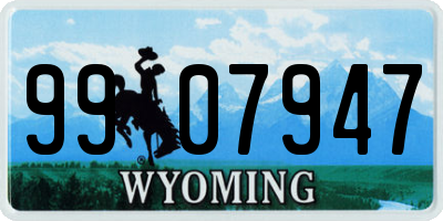 WY license plate 9907947