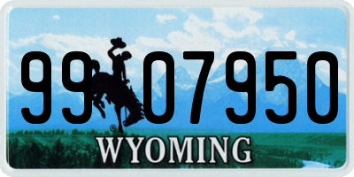 WY license plate 9907950