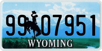 WY license plate 9907951