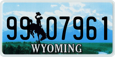 WY license plate 9907961