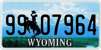 WY license plate 9907964