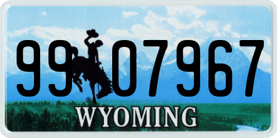 WY license plate 9907967