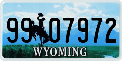 WY license plate 9907972