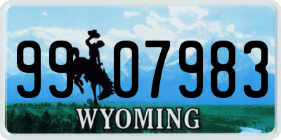 WY license plate 9907983