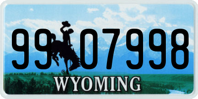 WY license plate 9907998