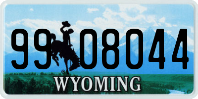 WY license plate 9908044