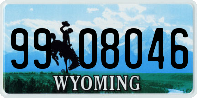 WY license plate 9908046