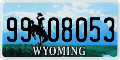 WY license plate 9908053