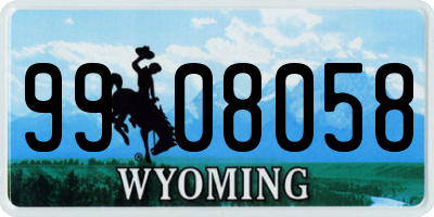 WY license plate 9908058