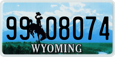 WY license plate 9908074