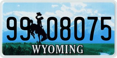 WY license plate 9908075