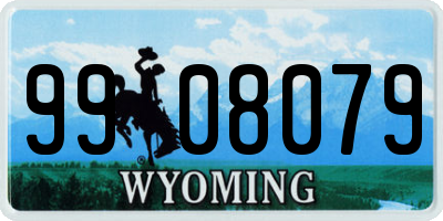 WY license plate 9908079