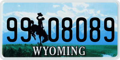 WY license plate 9908089