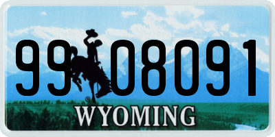 WY license plate 9908091
