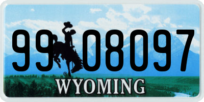 WY license plate 9908097