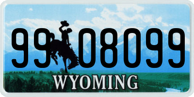 WY license plate 9908099