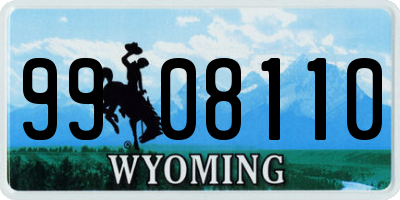 WY license plate 9908110