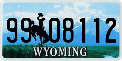 WY license plate 9908112