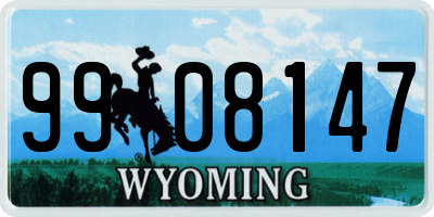 WY license plate 9908147