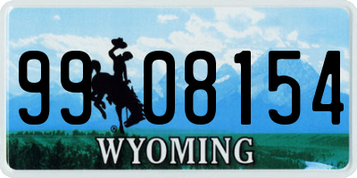 WY license plate 9908154