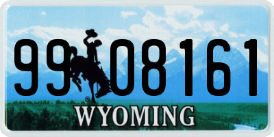 WY license plate 9908161