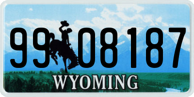 WY license plate 9908187