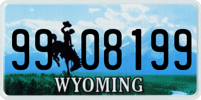 WY license plate 9908199