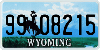 WY license plate 9908215
