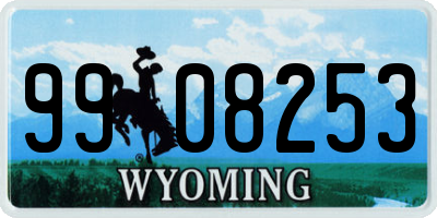 WY license plate 9908253