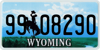 WY license plate 9908290