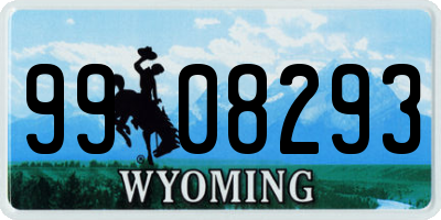 WY license plate 9908293