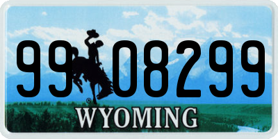 WY license plate 9908299