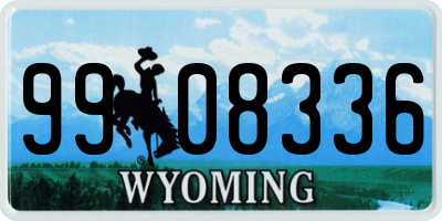 WY license plate 9908336