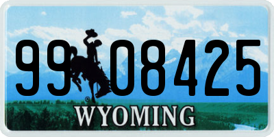 WY license plate 9908425