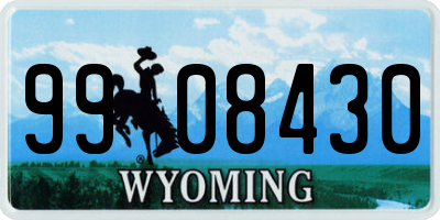WY license plate 9908430